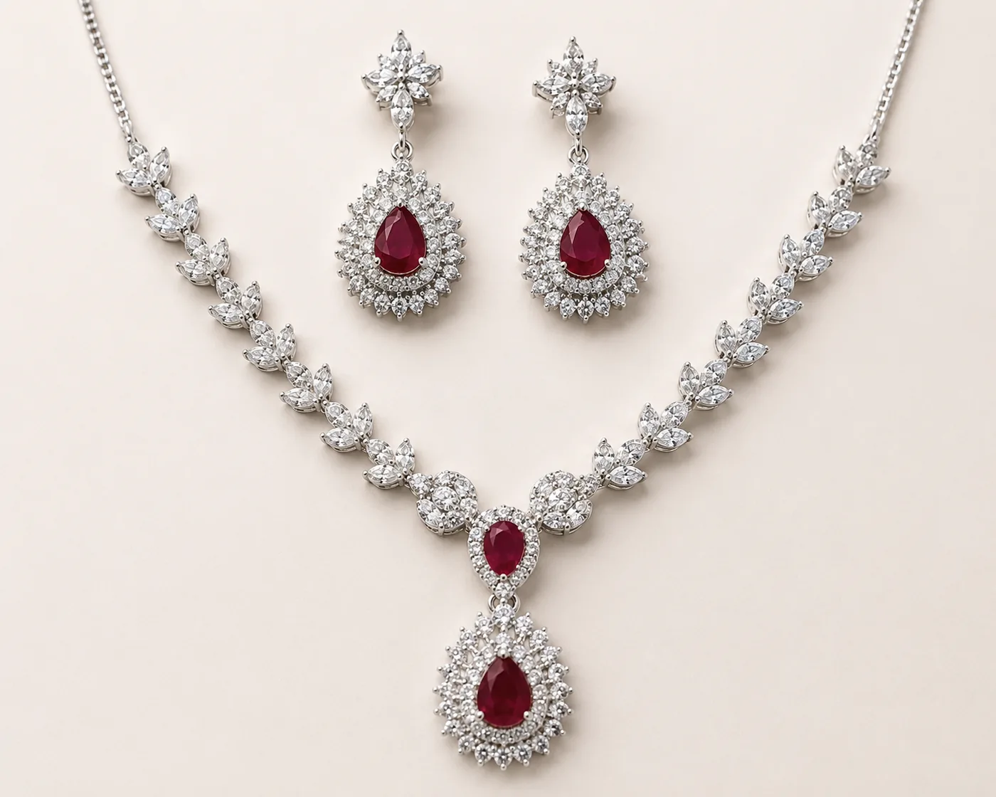 Ruby Teardrop Set