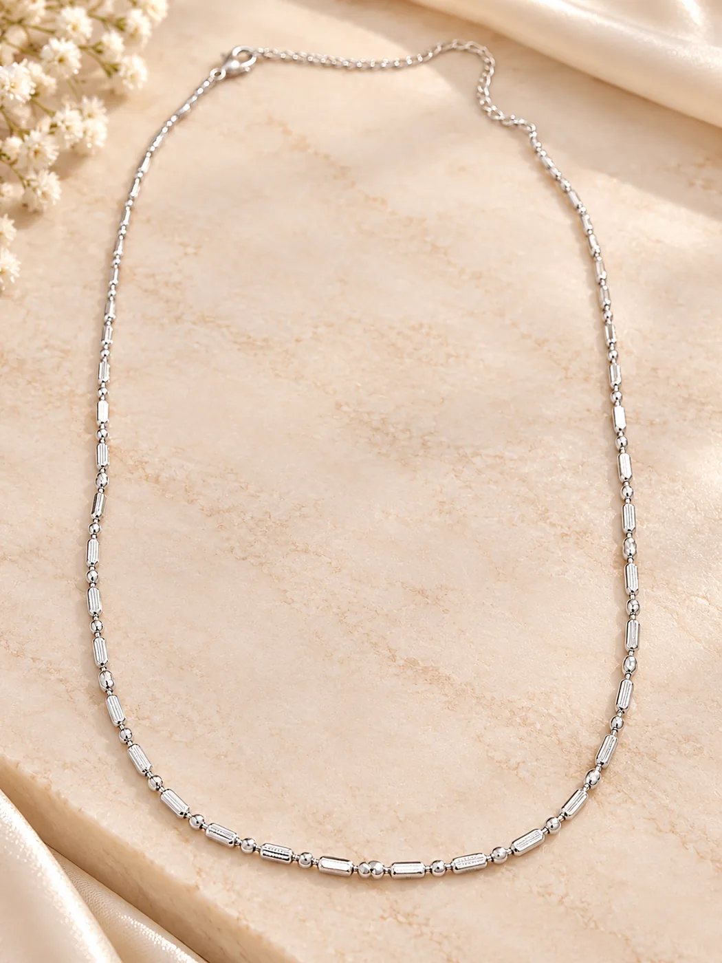 Silver Beaded Necklace