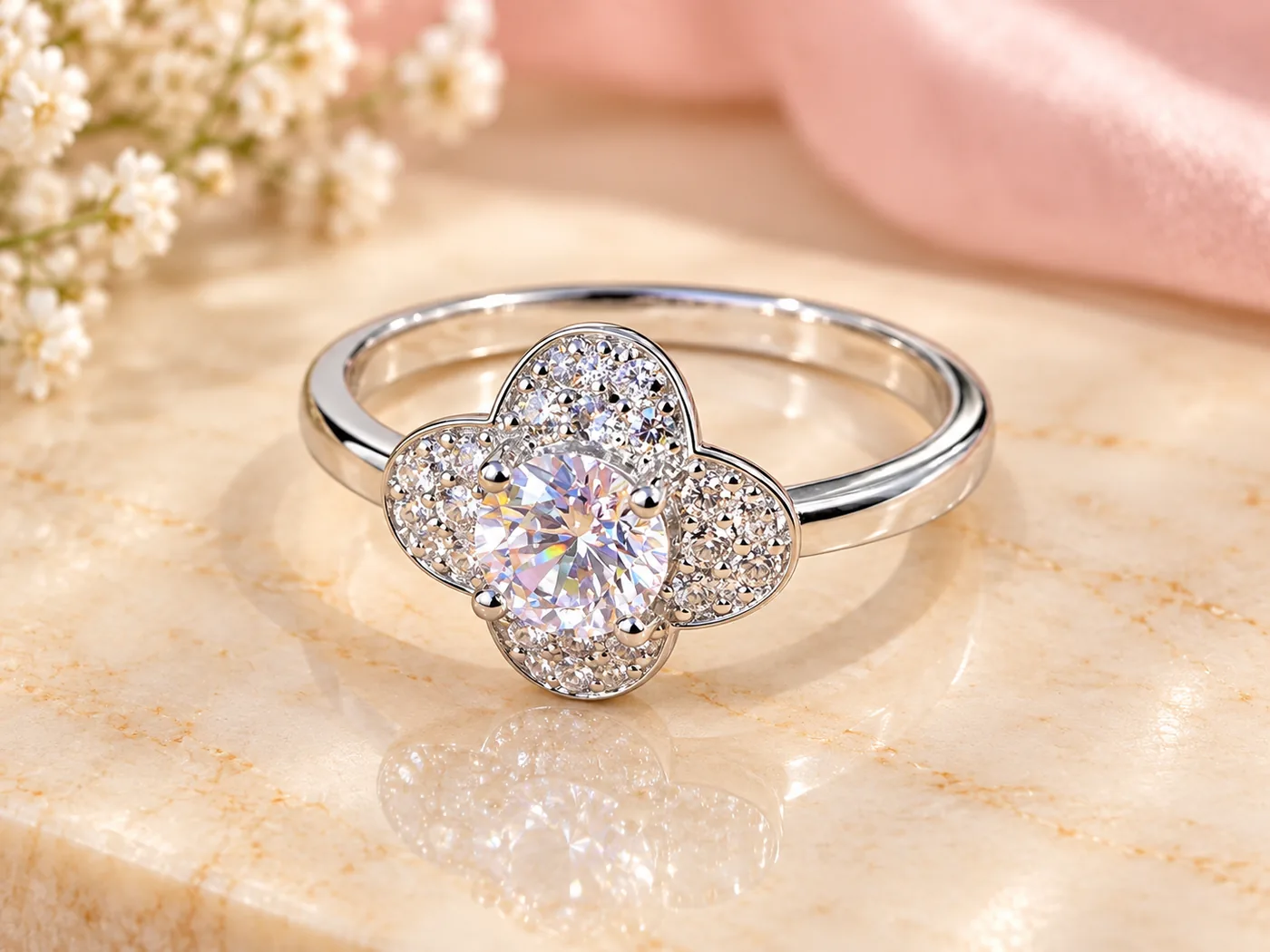 Sparkling Floral Ring